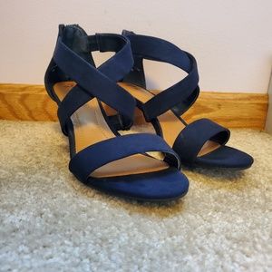 Navy Blue Heeled Sandals